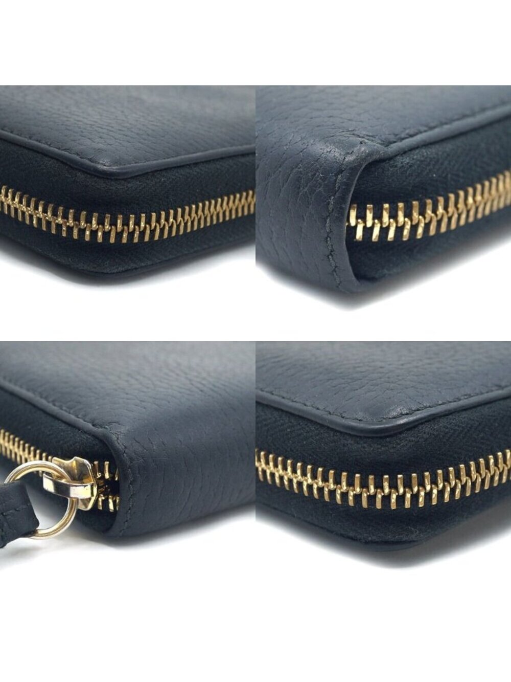 Gucci Double Zip Around Wallet Black Gold - Picture 5 of 10